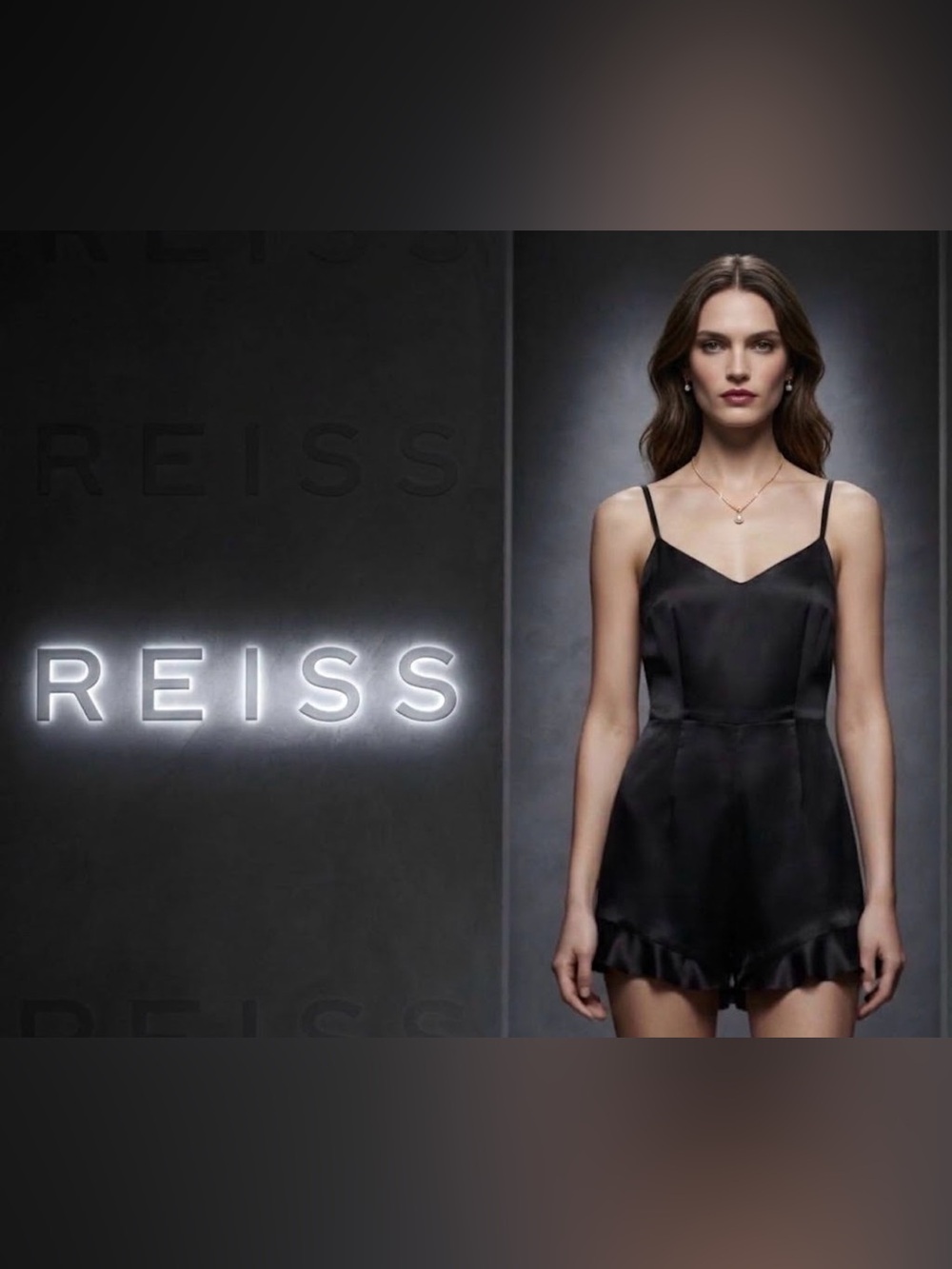 Authentic REISS luxury designer black shorts sexy backless romper sz 6